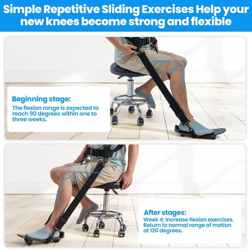 KEDAO Knee Replacement Recovery Aids Kit for Knee Glide Large Size，Wearable, Hands-Free Quiet and Stable，After Surgery Therapy for ACL PCL MCL LCL
