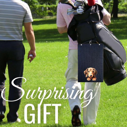 CybGene Dachshund Golf Towel, 16'x24' Microfiber, Dachshund Dog Mom Gift for Women, Retirement, Birthday, Christmas