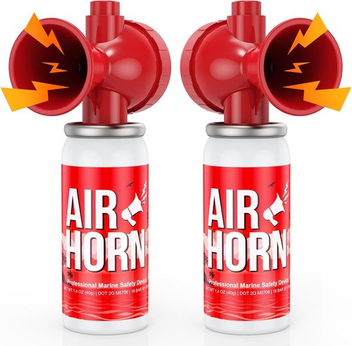 Nicehill Air Horn - 122dB Loud Safety Horns for Boating & Sporting Events | 2 Pack, Handheld Design