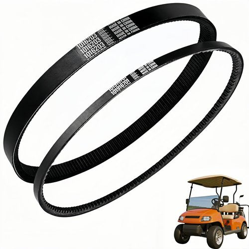 GENOUR Club Car Clutch Drive Belt & Starter Generator Belt Kit for DS (1997-Up) & Precedent (2004-Up) Gas Golf Carts | OEM 101916701 1016203 Replacement | Clutch Belt