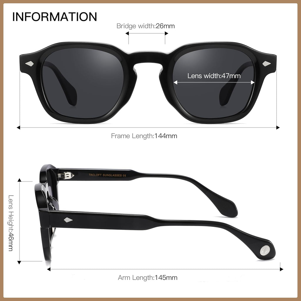 Skiennix Acetate Polarized Sunglasses - Retro HD Clarity & UV Protection for Men and Women