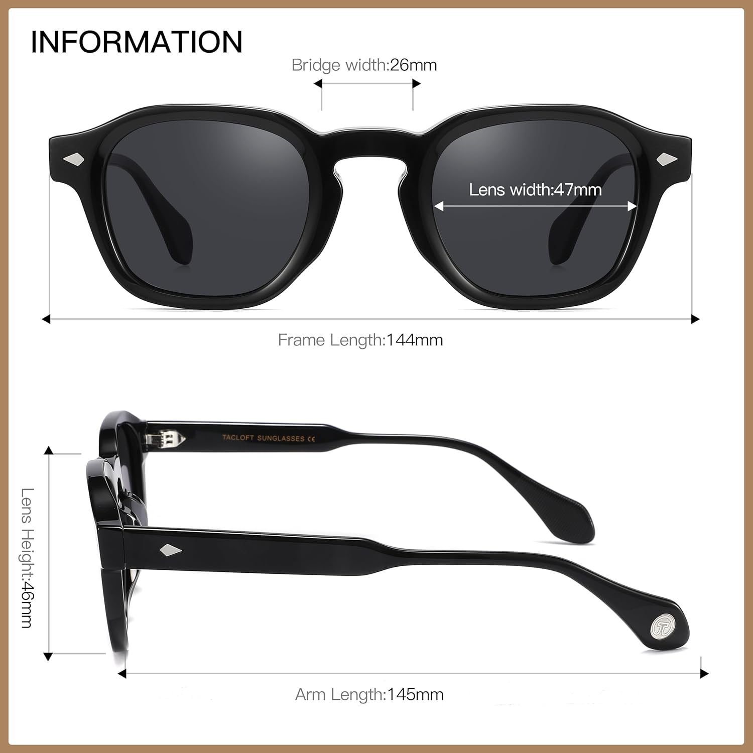Skiennix Acetate Polarized Sunglasses - Retro HD Clarity & UV Protection for Men and Women