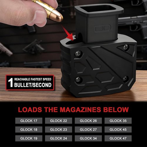 Glock Magazine Speed Loader - Essential Accessories for Glock 9mm/.40 S&W | Fast Loading & Portable
