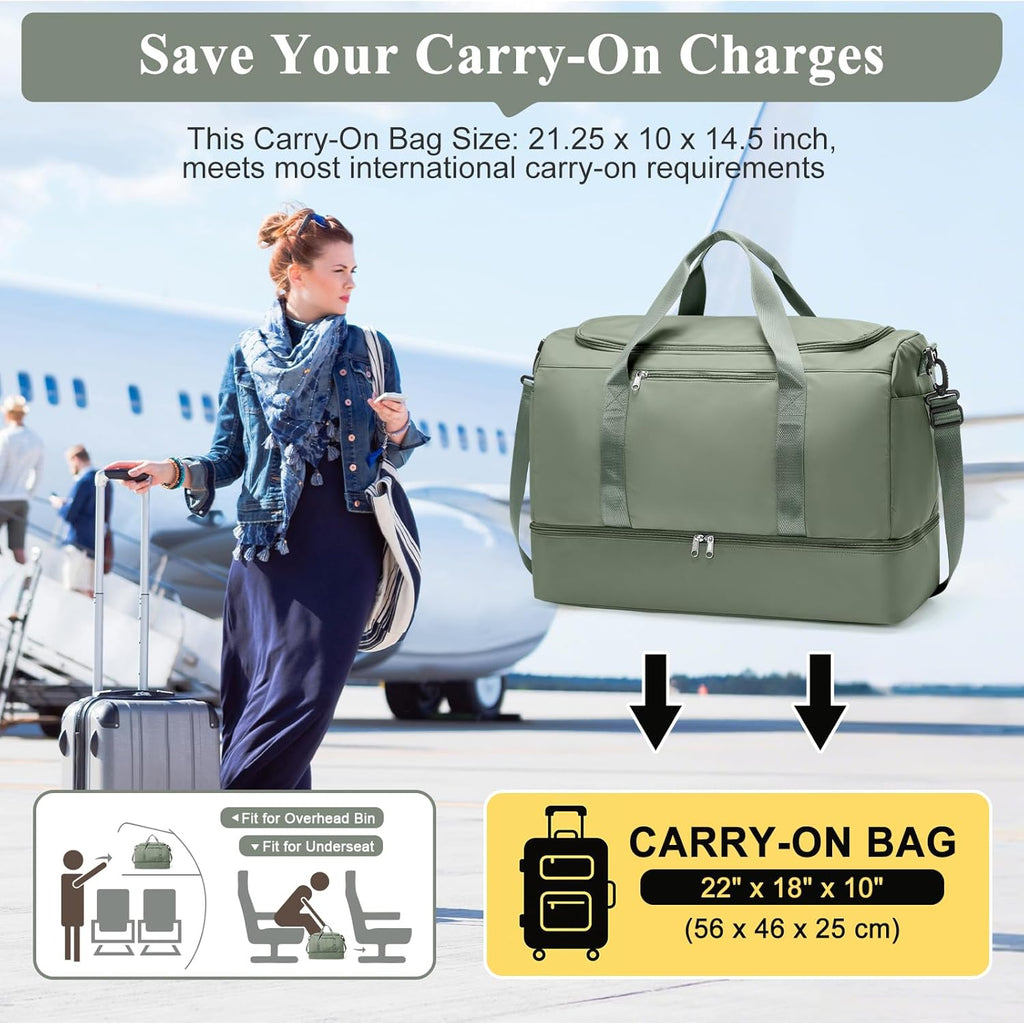 Skiennix Extra Large Travel Duffle Bag - Versatile Weekend Bag with Shoes Compartment | Ideal for Business & Sports Trips