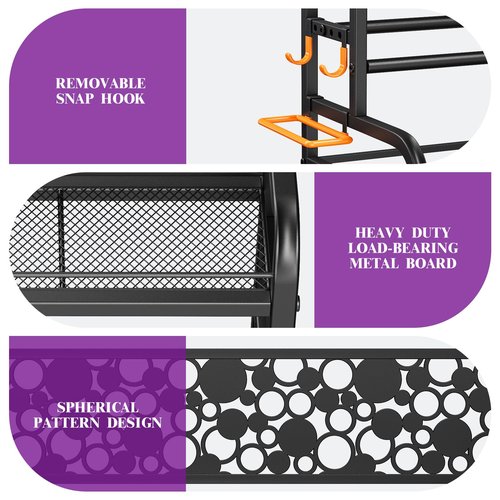 Dumbbell Rack,VOPEAK Weight Rack for Dumbbells, Weight Rack for Home Gym, Home Gym Storage Rack for Yoga Mat Kettlebells and Strength Training Equipment, Dumbbell Rack Stand only with Wheels