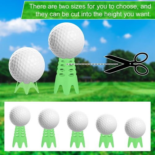 XIHIRCD 30pcs Plastic Golf Tees, 15 Tall & 15 Short Golf Simulator Tees Golf Mat Tees Indoor & Outdoor Practice Golf Tees for Sportsman Golf Lovers Beginners (Black, Green, Pink)