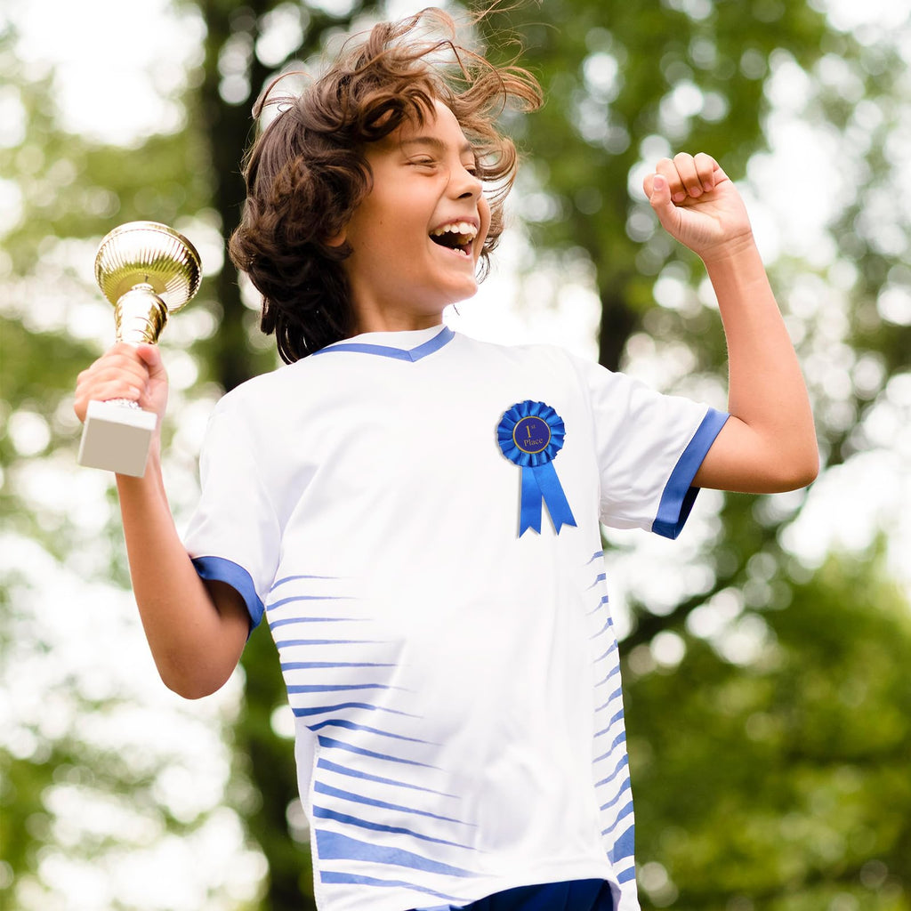 4 PCS Award Ribbon Rosette Set, Grand Prize Ribbon Winner Victory Ribbons, Satin Participation Ribbons 1st 2nd 3rd Place Honorable Mention Prize Badge Medals Deluxe Recognition-Ribbon for Classroom