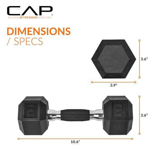 CAP 50 lbs Coated Dumbbell Set with Tinted Silver Handles, 10LBx2, 15lbx2