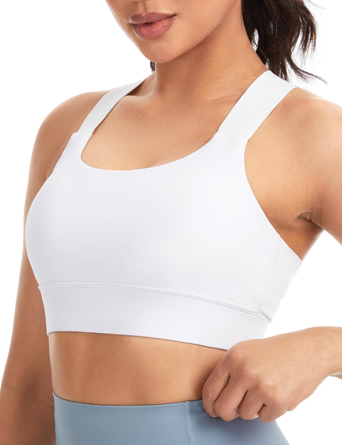 The Gym People Women's V Cross Back Sports Bra - Padded, Stretchy, Perfect for Running & Yoga