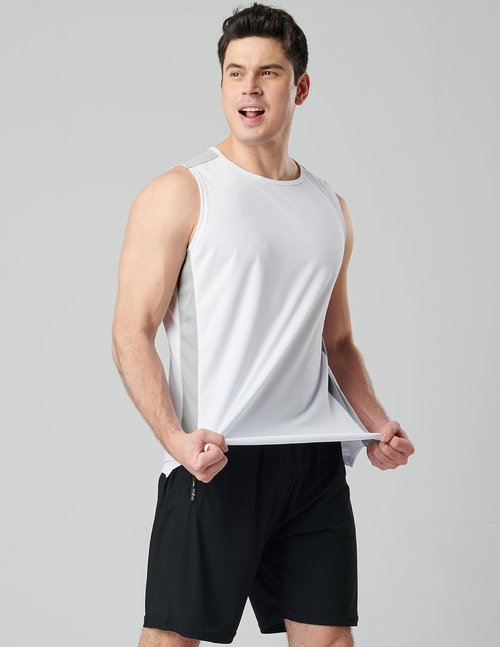 Liberty Imports Men's Stretch Cool Dry Muscle Tank Tops - Pack of 5 Athletic Sleeveless Shirts