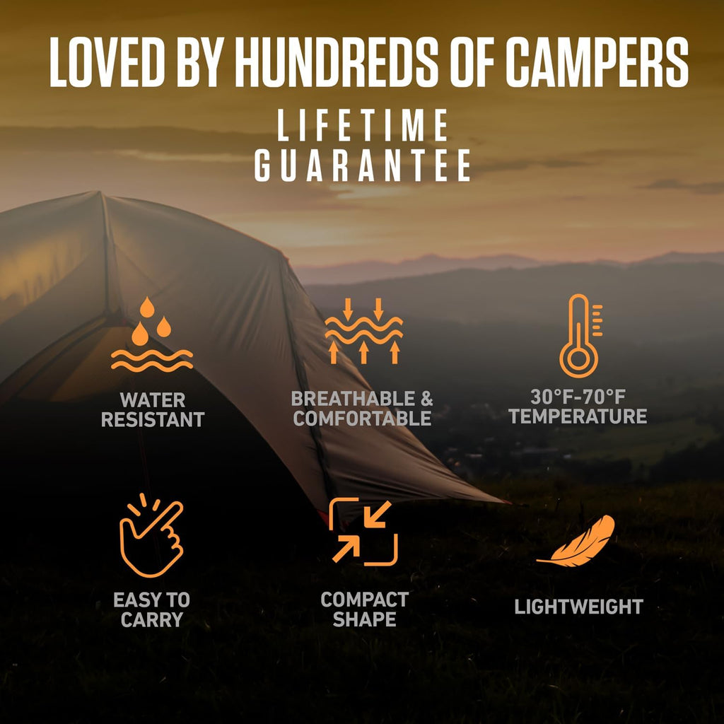 VENTURE 4TH Sleeping Bag - Lightweight & Warm for Cold Weather | XXL Size for Adults, Kids & Couples - Perfect for Hiking & Camping