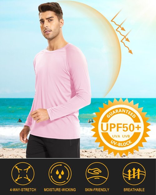 MAGCOMSEN Men's Long Sleeve Athletic Shirts - UPF 50+ UV Sun Protection for Hiking & Running