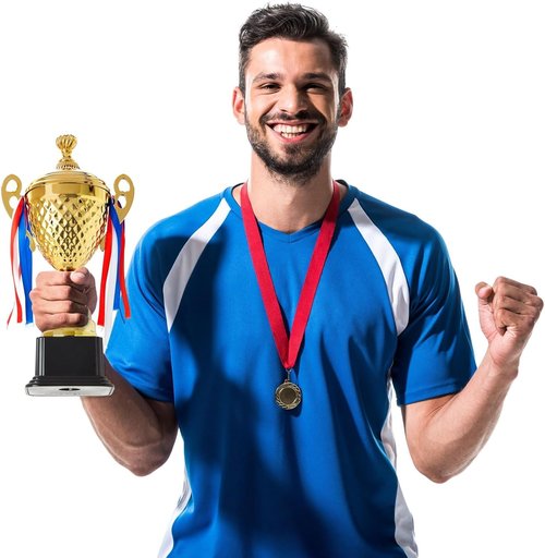 Juvale Gold Trophy Cup - Versatile Tournament & Championship Award - Perfect for Soccer, Basketball & Golf - 15.2 x 7.5 x 5 in