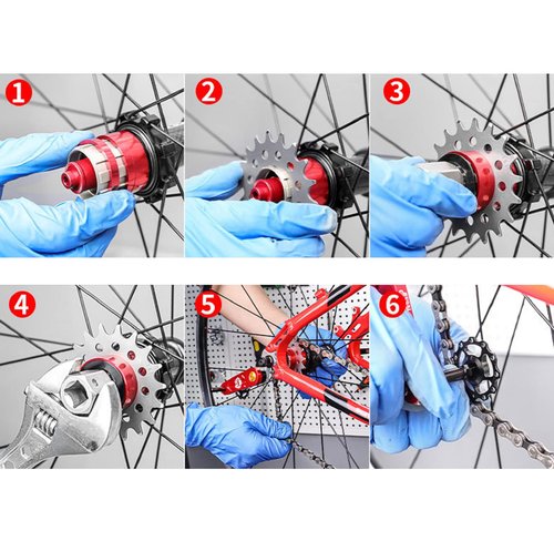 Yundxi Single-Speed Bike Freewheel 12T/13T/14T/15T/16T/17T/18T Bicycle Flywheel High Strength Stainless Steel Bicycle Sprocket for Mountain Bike MTB (Silver 13T)