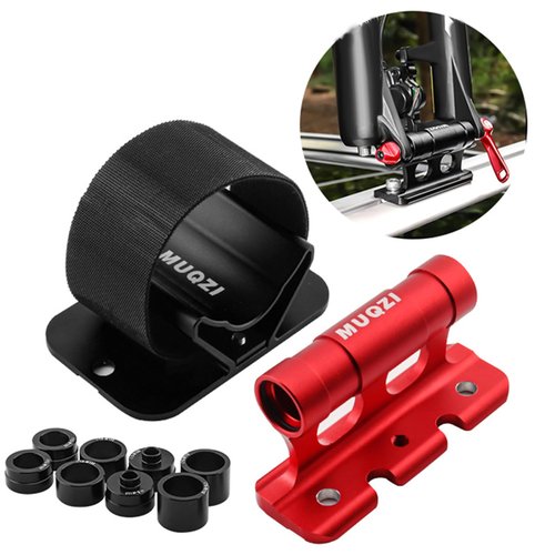 Fancyes Bike Fork Mount Car Roof Rack Support Bike Stand Aluminum Alloy Accessories Quick Release Thru Axle Carrier Bicycle Front Fork Fixed Clip, Red