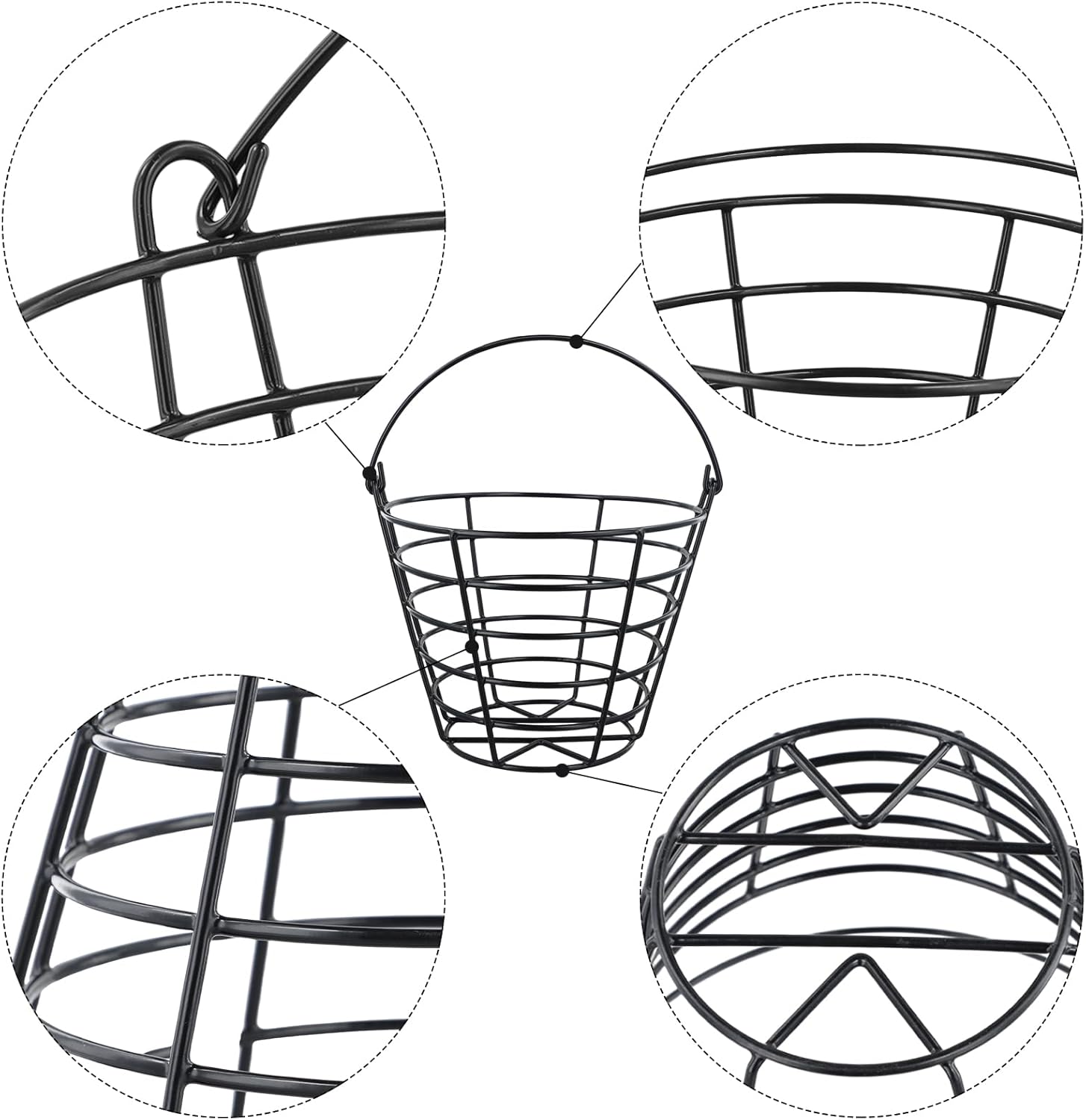 Roykaw Golf Ball Basket - Durable Container for 50 Balls | Convenient Handle for Easy Organization