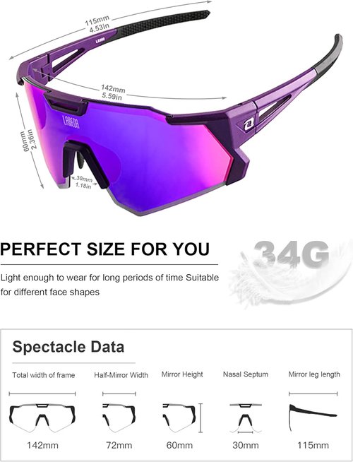 LAMEDA Polarized Sports Sunglasses - High Definition UV Protection for Cycling, Fishing & Running