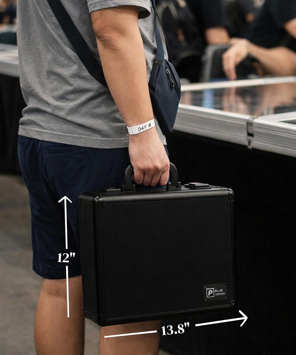 SLAB ARMOR Graded Card Storage Box - 3 Row Case for 120+ PSA Slabs | Black with TSA Approved Lock
