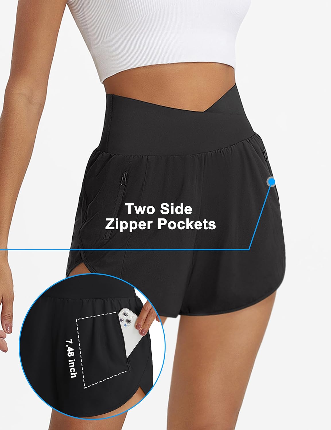 BMJL Women's Athletic Shorts - High Waisted Quick Dry Running Shorts with Pockets | 2.5" Length