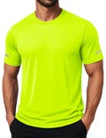 MAGCOMSEN Workout Shirts for Men Sun Protection Quick Dry Moisture Wicking Short Sleeve Tshirt Athletic Running Gym Dry Fit Rash Guard Green L