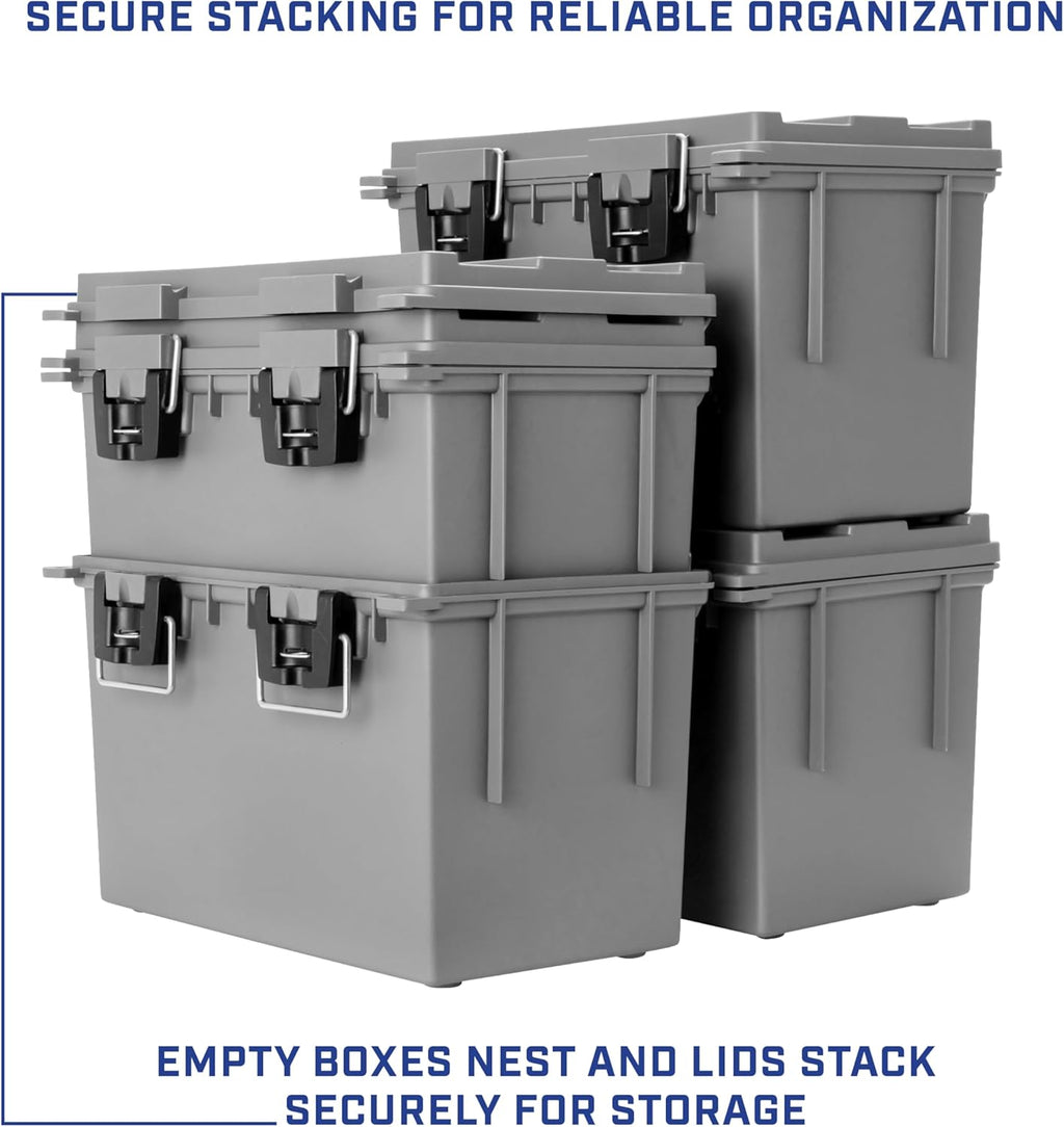 Sheffield XL Storage Bins - Lockable, Water-Resistant Containers with Lids | 2-Pack, Made in USA