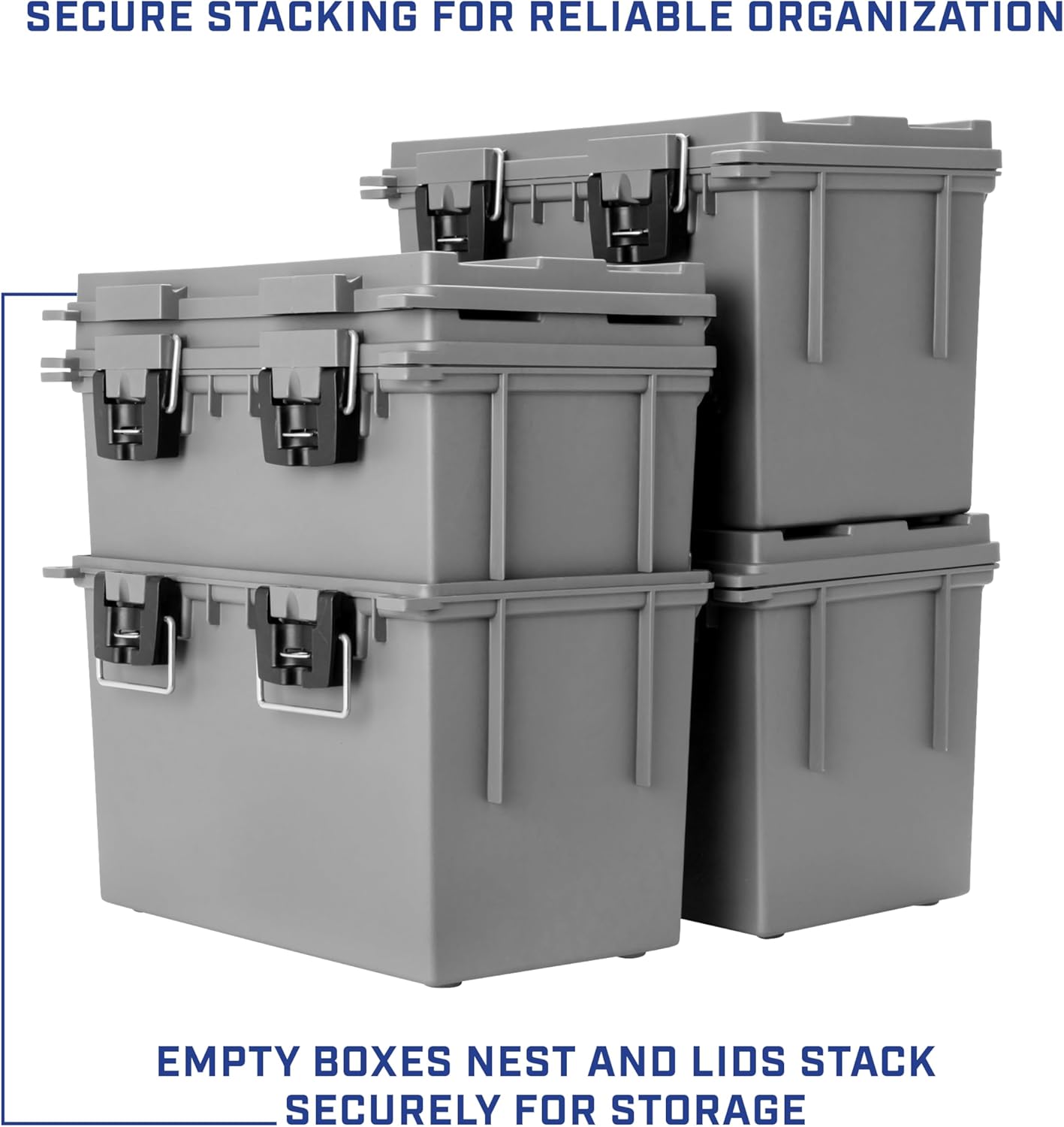 Sheffield XL Storage Bins - Lockable, Water-Resistant Containers with Lids | 2-Pack, Made in USA