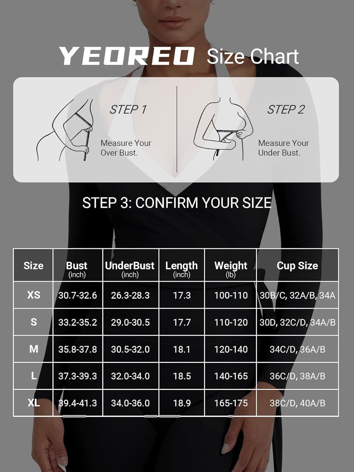 YEOREO Women's Pilates Wrap Top - Long Sleeve Tie Ballet Yoga Shirt | V-Neck Cropped Design