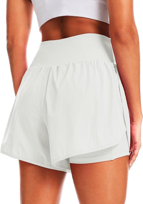 CADMUS Women's 5'' Workout Gym Shorts - 2 in 1 Design with Phone Pockets for Ultimate Comfort