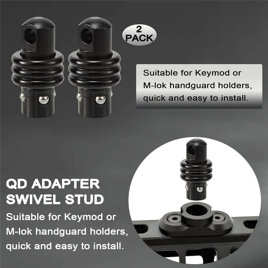 QD Sling Swivel Stud - Heavy Duty Steel Quick Detach Sling Mount with Button | Durable Design