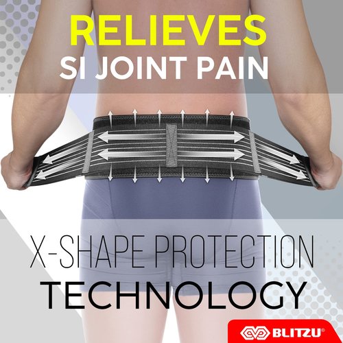 BLITZU Sacroiliac SI Joint Hip Belt for Women and Men, Trochanter Waist Brace for Sciatic Pain Relief, Chronic Lower Back, Pelvic, Hip, Leg & Sacral Nerve Support, SI Joint Dysfunction L-XL