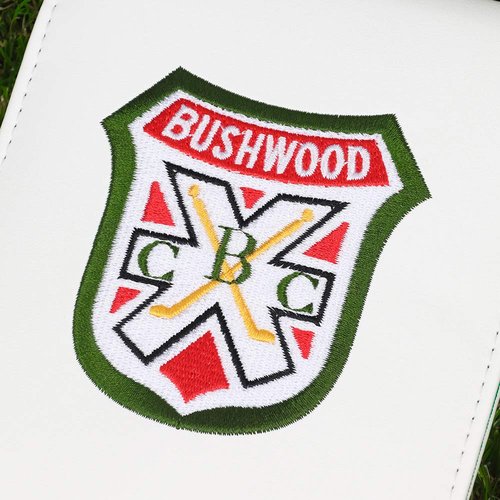 Craftsman Golf Bushwood Golf Shield White Leather Golf Scorecard & Yardage Book Holder Cover Also can Customize Your Name Version (Normal One)