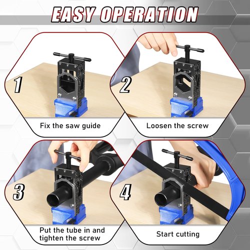 BUCKLOS Bike Saw Guide for Mountain Road Bike Fork Steerer Seat Post Handlebar Carbon Fiber Aluminium Alloy Tubes Cutting Tool, Adjustable Cycling Repair Parts Bicycle Saw Guide for Tube Cutting