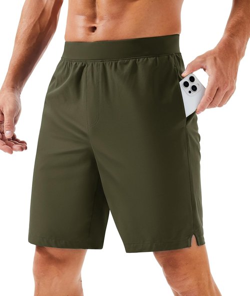 MAGCOMSEN Men's Athletic Running Shorts - Quick Dry Lightweight Gym & Hiking Shorts | UPF 50+, 8" Length, 3 Pockets