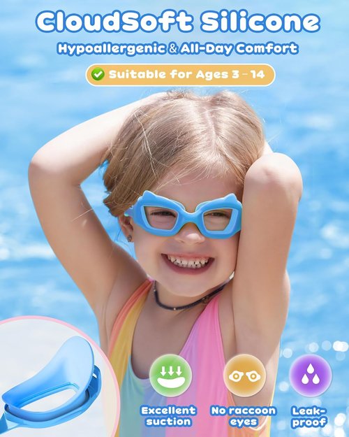 EverSport Kids Swim Goggles - Anti-Fog, Leakproof, UV Protection | 2-Pack for Ages 3-14, Boys & Girls