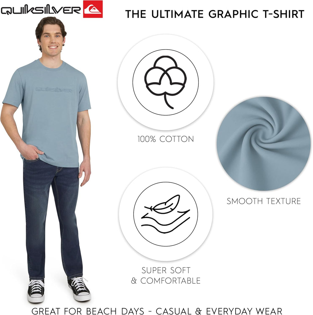 Quiksilver Men's Premium Soft Cotton Tee - Regular Fit Short Sleeve T-Shirt in Classic Colors