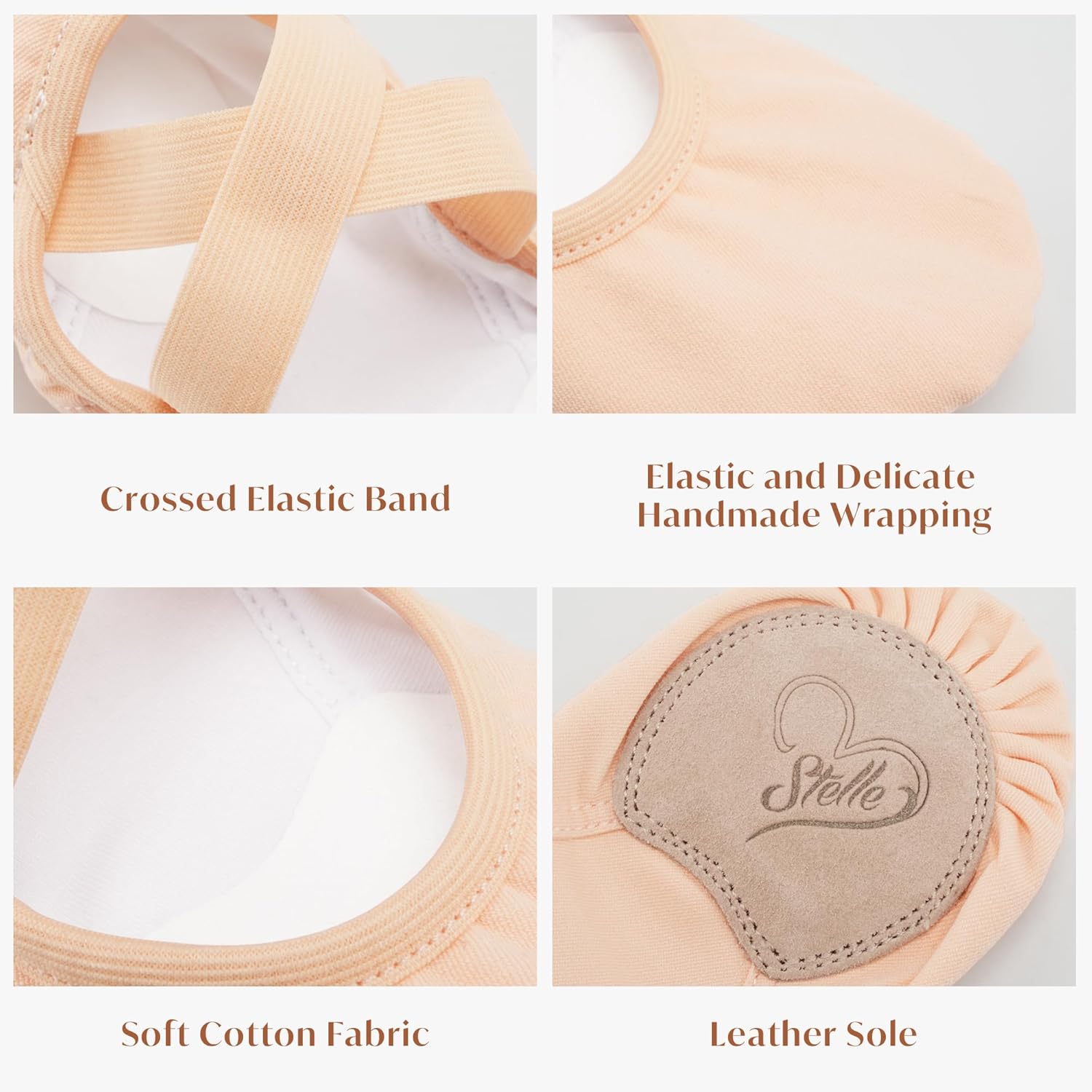 Stelle Ballet Shoes for Women - Stretchy Canvas Dance Slippers | Non-Slip Yoga Flats