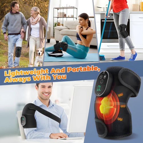 Atlodas Knee Heating Pad, Knee Massager with Heat and Vibration, Heating Pad for Knee, Massage Heated Knee Brace Wrap for Shoulder Elbow Knee, Keep Knee Warmer Stress Relief