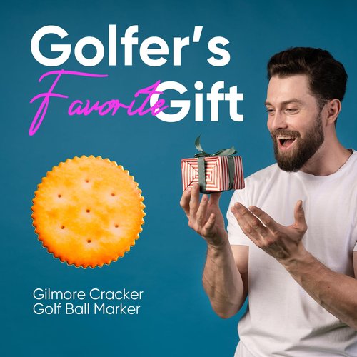 SPORTY BUFF Cracker Golf Ball Marker, Premium Custom 3D Design Ball Marker, Great Golf Accessories Golf Gifts for Men Women Golfers (Gilmore Cracker)