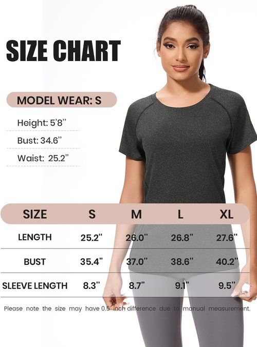 Cosy Pyro Women's Athletic Compression T-Shirts - Quick Dry Short Sleeve Workout Tops | 4-Pack