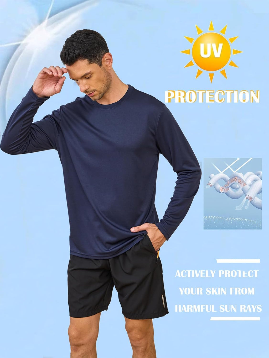Skiennix Men's Long Sleeve Athletic Shirts - Quick Dry, Moisture-Wicking | 5-Pack for Gym & Running