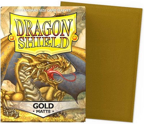 Dragon Shield | Matte Card Sleeves - 100 Count Standard Size | Smooth & Durable for TCGs | Gold