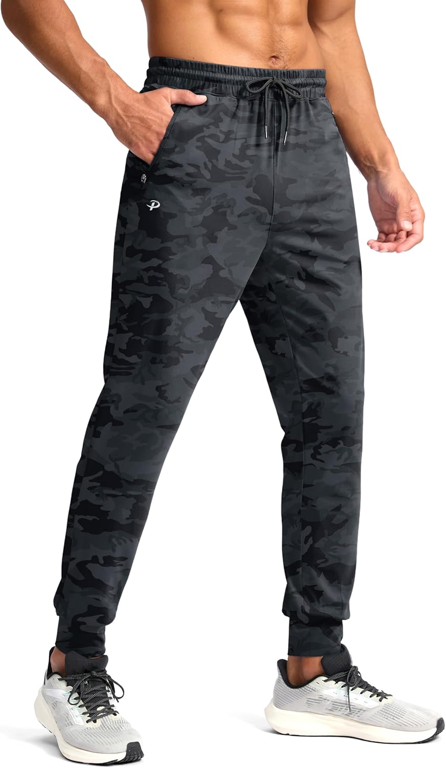Pudolla Men's Lightweight Jogger Sweatpants - 4-Way Stretch with Pockets for Athletic Workouts