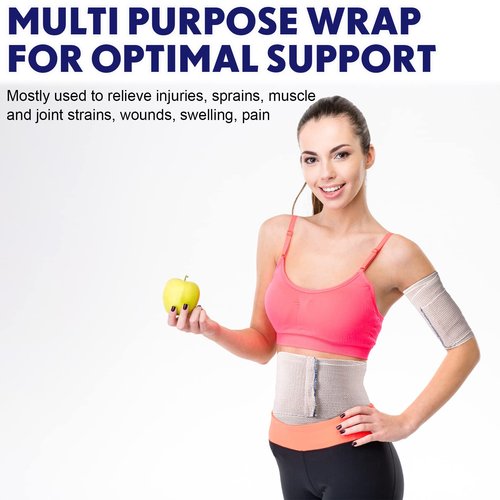 LEIFIDE 36 Pack Compression Bandage Wrap with Self Closure on Both Ends Elastic Bandage for Legs, Knees, Ankles, Wrists, Elbows, Shoulders, Athletic Stretchable Wrap(4 Inch,Blue Trim)