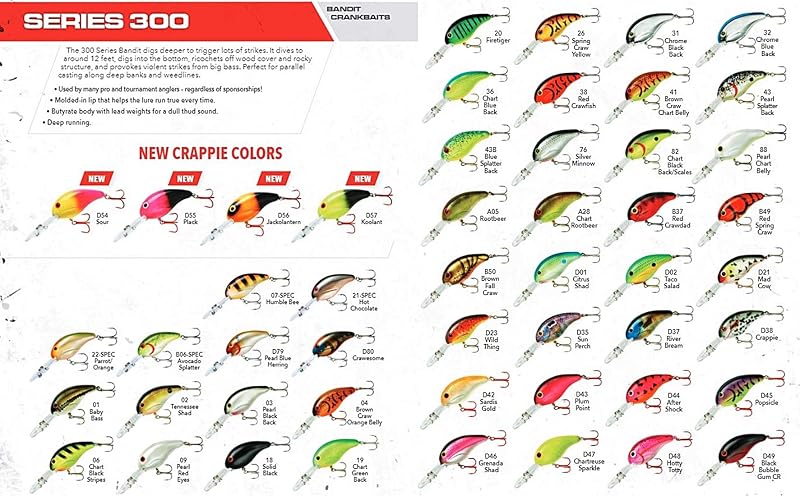 Bandit Lures 300 Series Fishing Lure Pearl Chartreuse Belly+2", 1/4 oz