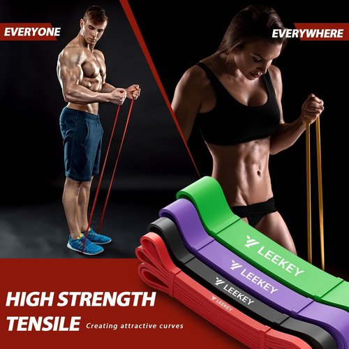 LEEKEY Resistance Bands - Versatile Exercise Bands with Door Anchor for Strength Training & Physical Therapy