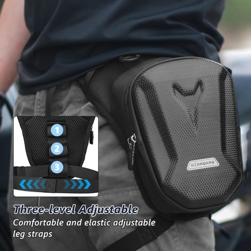 flintronic Motorcycle Leg Bag, Thigh Bag, Motorcycle Cycling Drop Leg Bag, with Headphone Jack, Waterproof Multi-Function Leg Fanny Pack for Men Women Cycling Running Traveling and Fishing