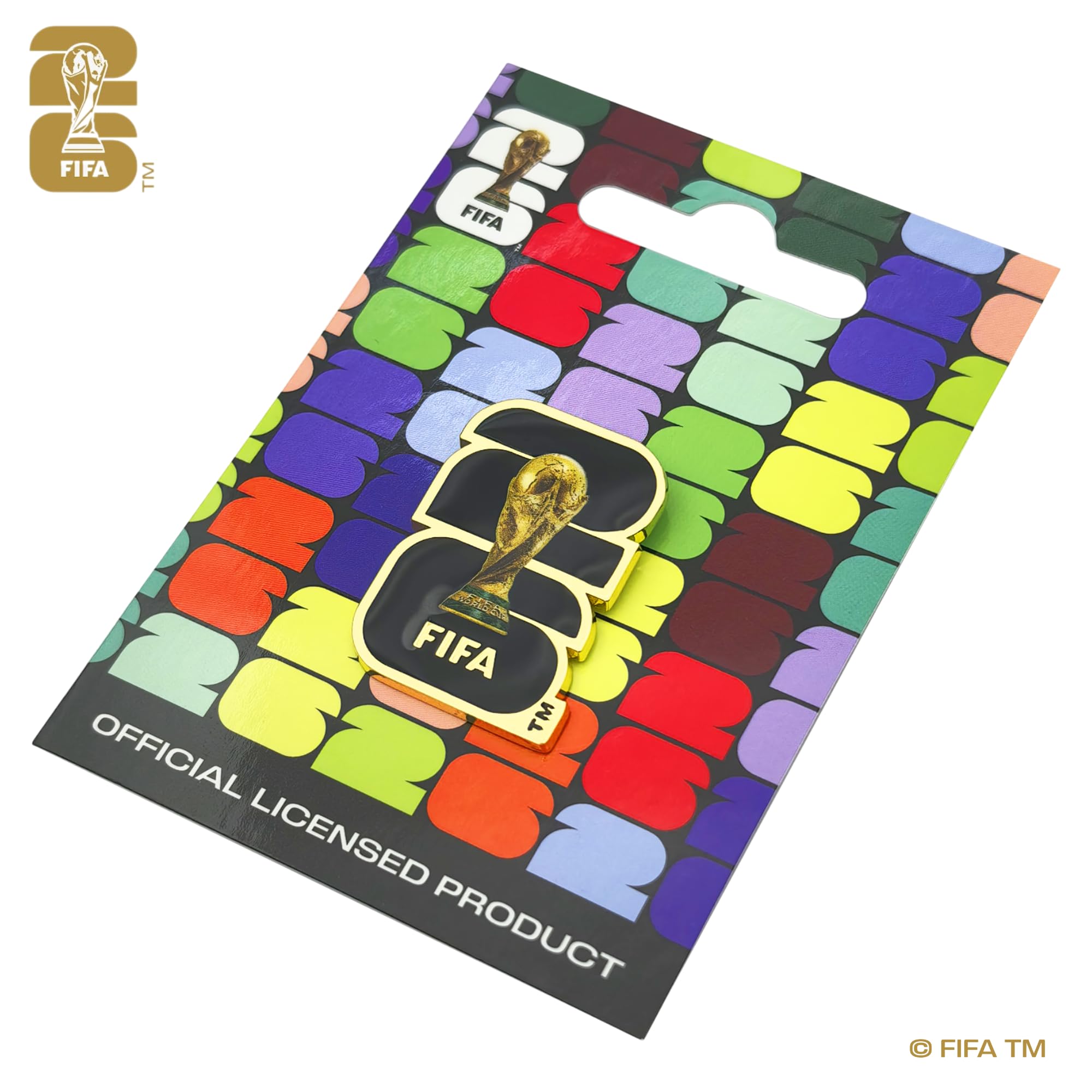 Official FIFA World Cup 2026 Edition - 1.4 inch 2D Lacquered Enamel Inlay Emblem Pin - Timeless Collectorâ€™s Item - Premium Zinc Alloy - Built to Last; Perfect for any Clothing, Hats, Bags and more