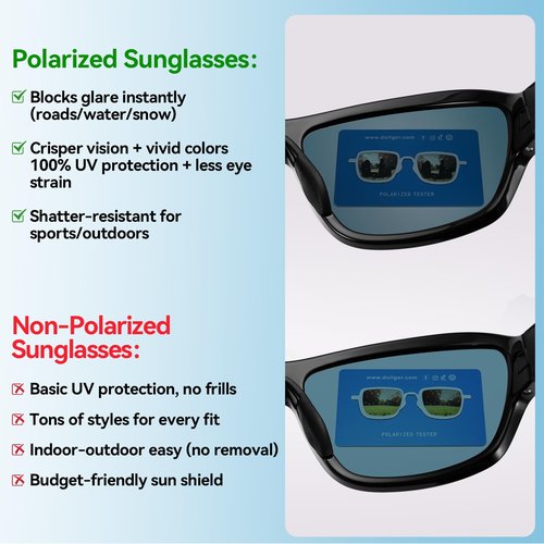 Dollger Polarized Sports Sunglasses for Men Women - Ultra Lightweight Wrap-Around, UV400 for Running, Cycling, Driving, Fishing（Red）