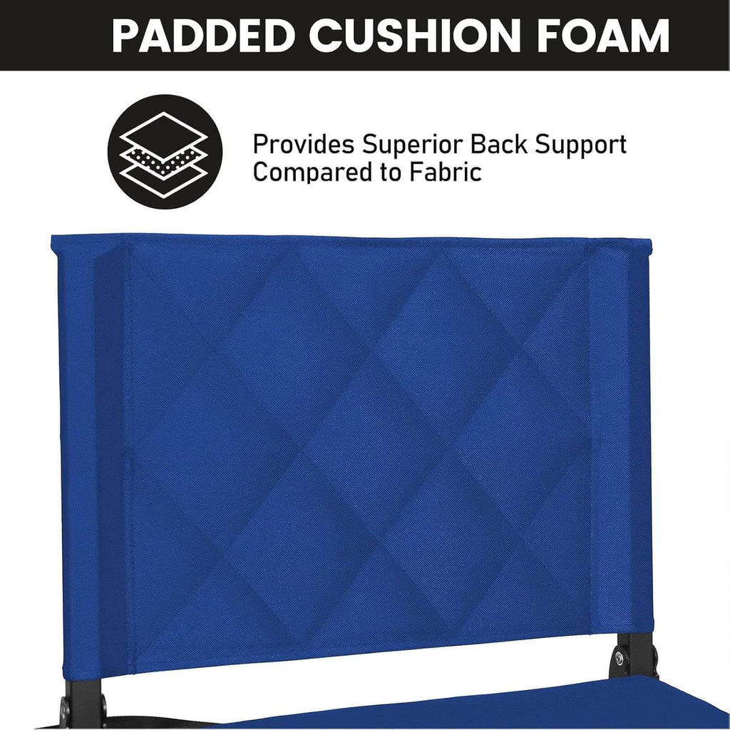 Sheenive Stadium Seats - Padded Bleacher Chairs with Back Support | Portable Comfort for Sports Events - Blue