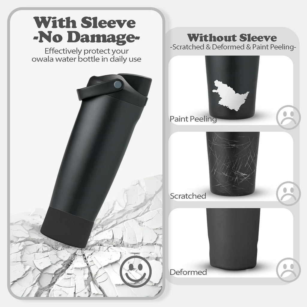 Owala Silicone Boot Set - Non-Slip, Scratch-Resistant Stability Enhancer for 30oz & 40oz Bottles | Midnight Black